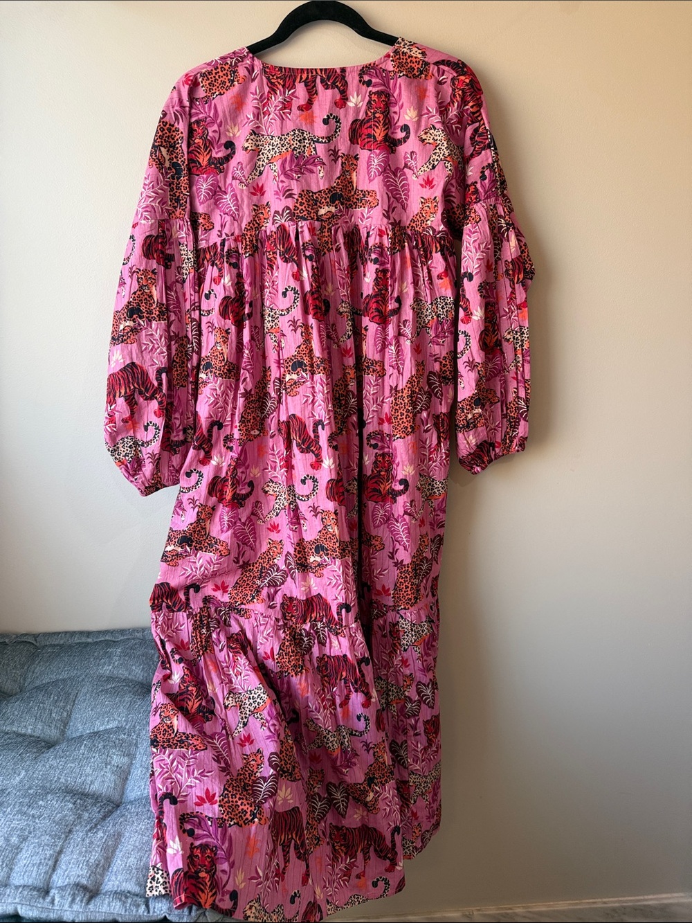 Printfresh Pink Tiger & Leopard Print Maxi Dress new organic cotton small - Picture 5 of 5